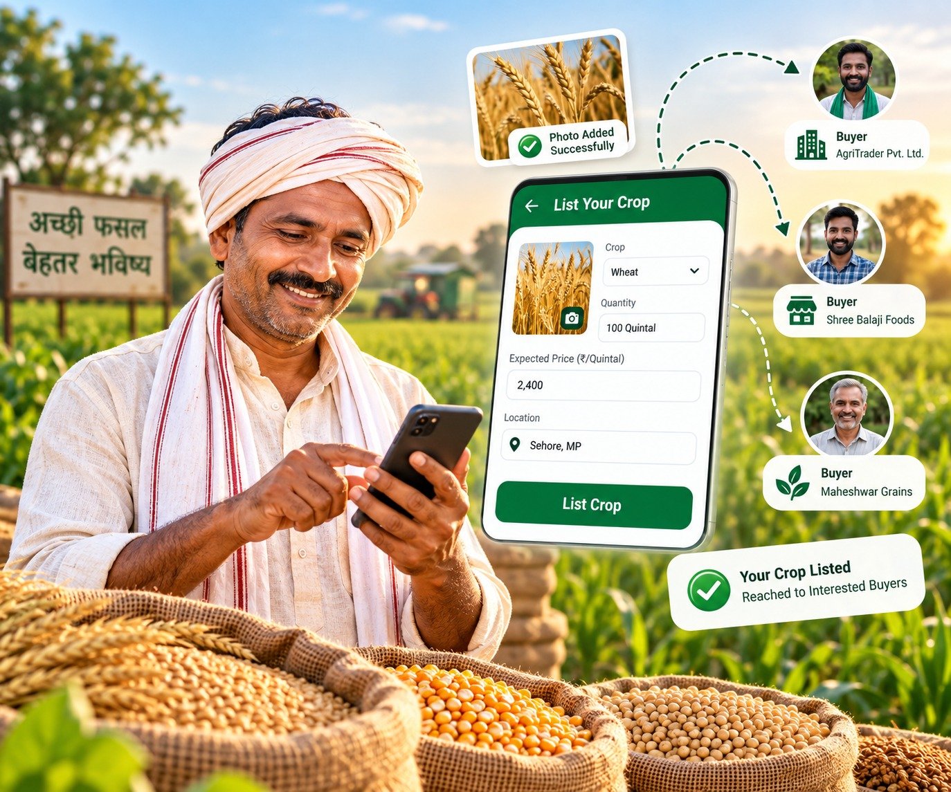 Farmer working in agricultural field